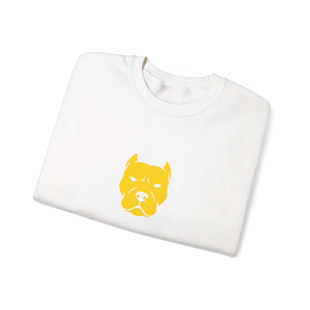 Pitbull Head Crewneck Sweatshirt  Minimal Gold Dog Face Graphic