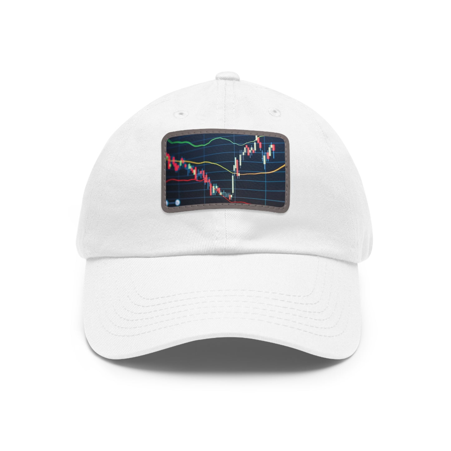 Stock Market Dad Hat with Leather Patch (Rectangle)