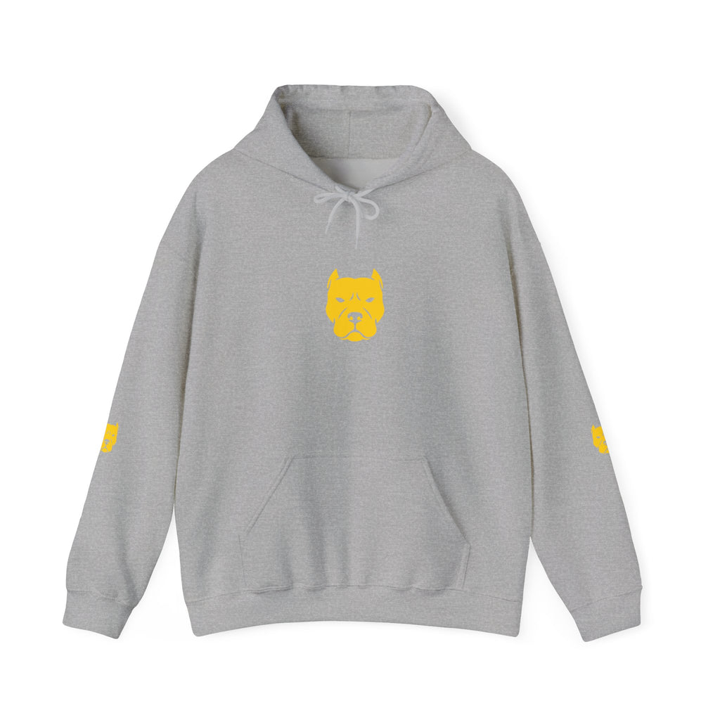 Yellow Boxer Dog Face Hoodie — Minimalist Pet Lover Pullover