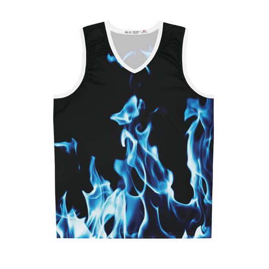 Flame Pattern Basketball Jersey