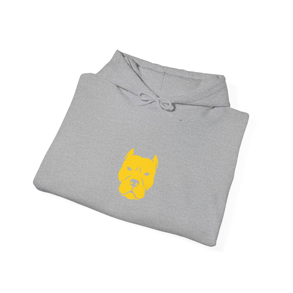 Yellow Boxer Dog Face Hoodie — Minimalist Pet Lover Pullover