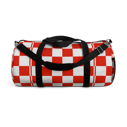 Red Checkered Duffel Bag | Gym Bag, Red and White