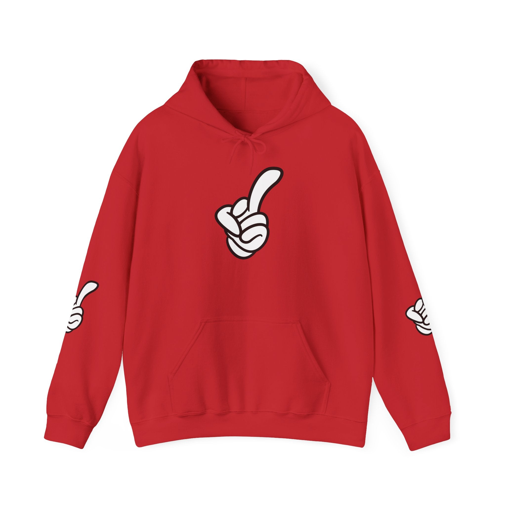 Middle Finger Hoodie – Minimal Cartoon Finger Graphic Pullover