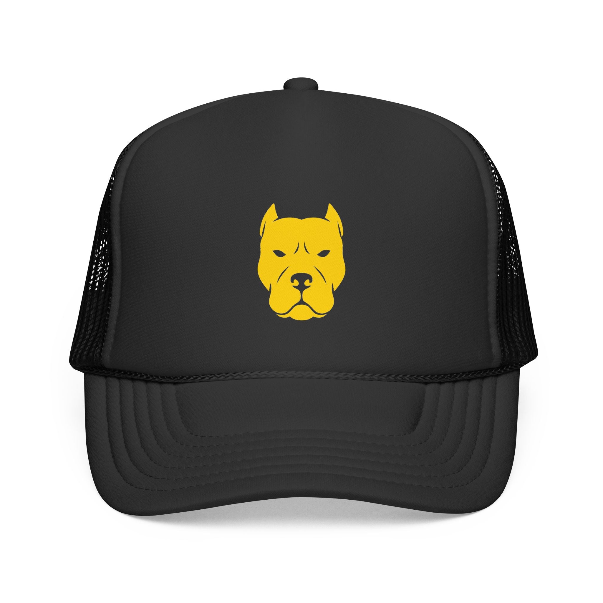 Gold Pitbull Silhouette Trucker Cap