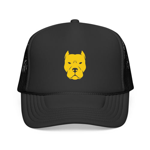 Gold Pitbull Silhouette Trucker Cap