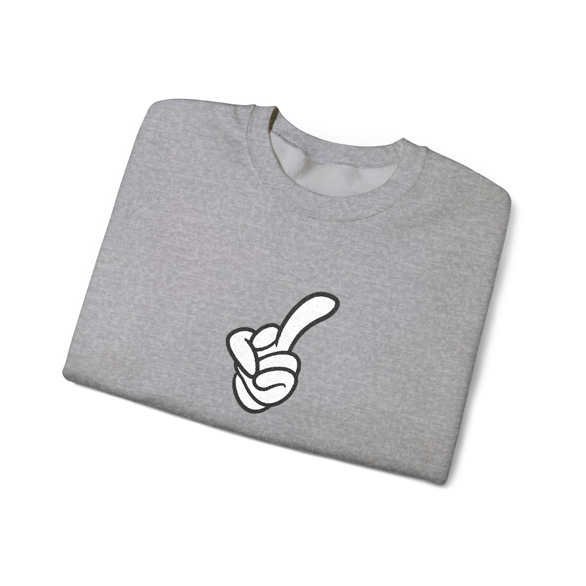 Middle Finger Embroidered Minimalist Crewneck Sweatshirt