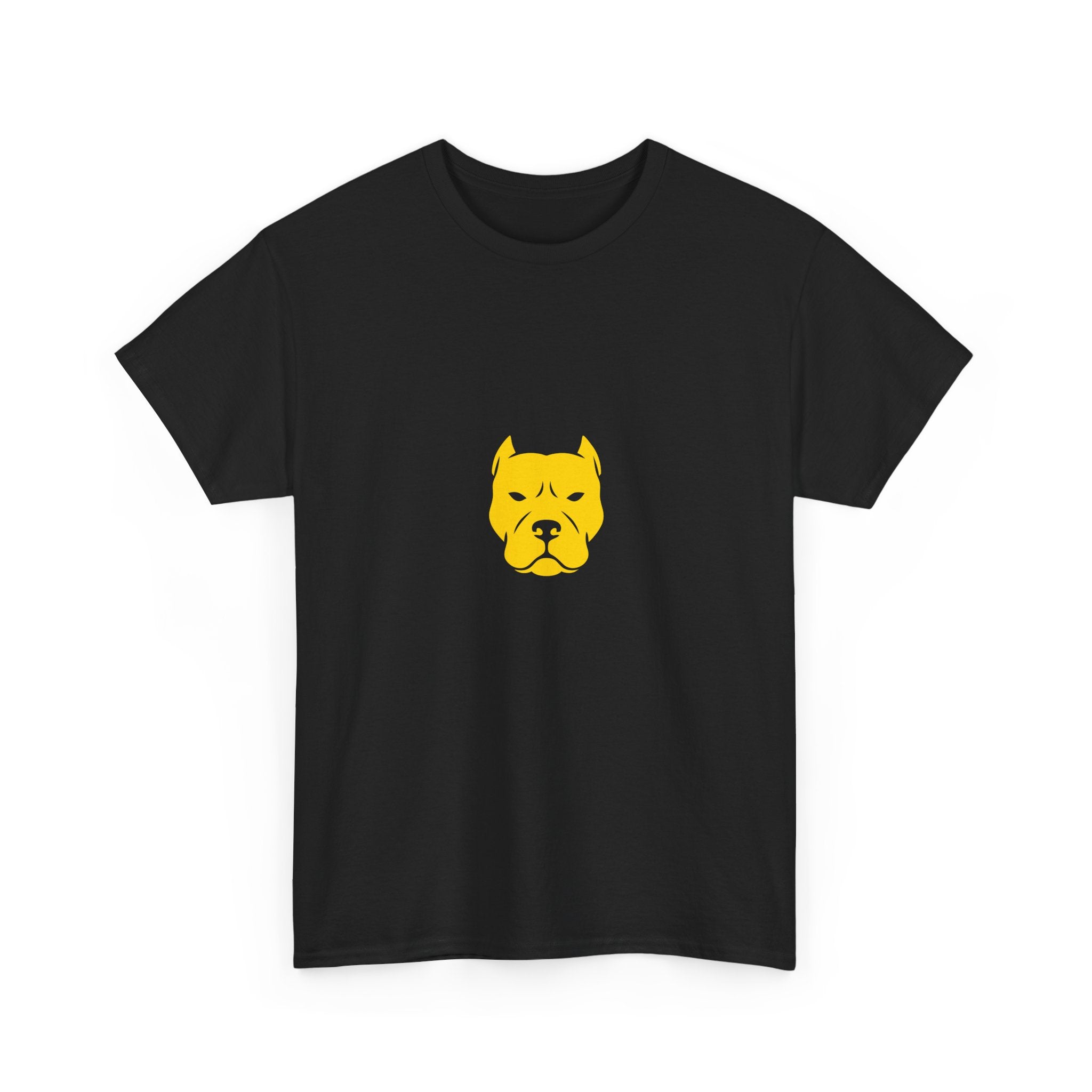 Pit Bull Face Tee — Minimal Gold Dog Graphic T-Shirt