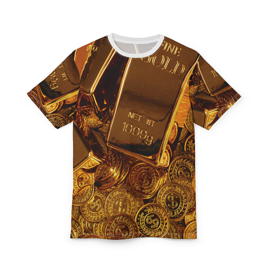 Gold Tee Shirt, Gold Graphic Tee Men, Tagless Men's T-Shirt