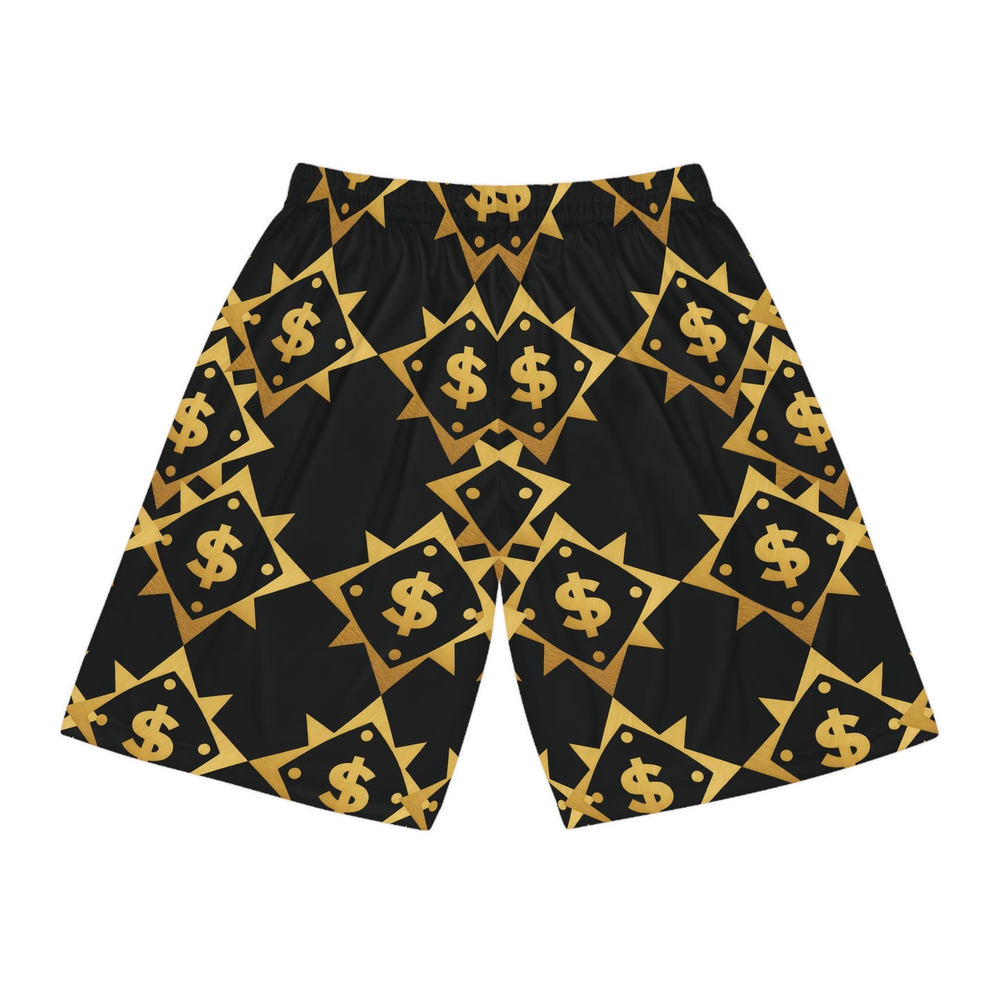 Gold $ Basketball Shorts (AOP)