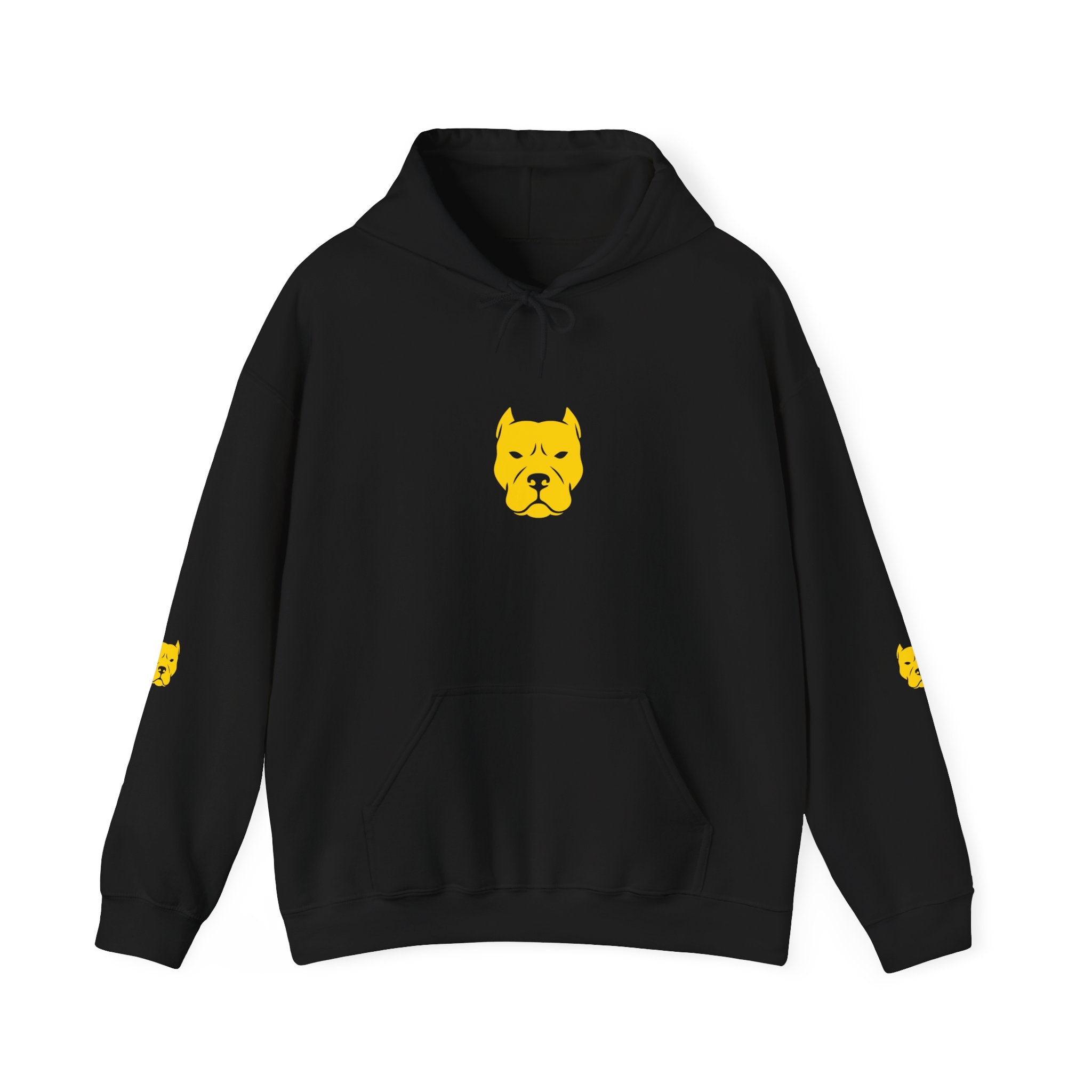 Yellow Boxer Dog Face Hoodie — Minimalist Pet Lover Pullover