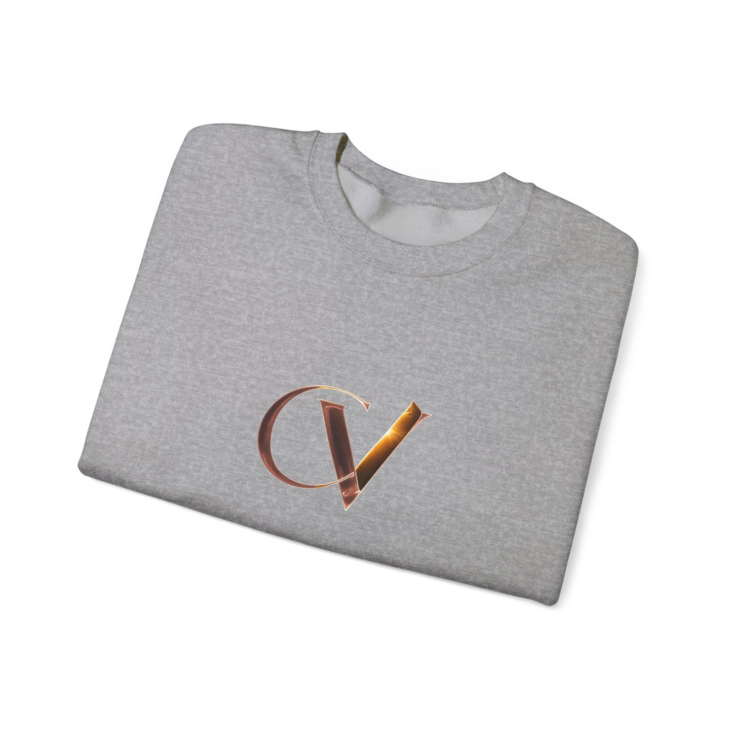 Minimalist CV Monogram Crewneck Sweatshirt — Elegant Initial Logo Pullover