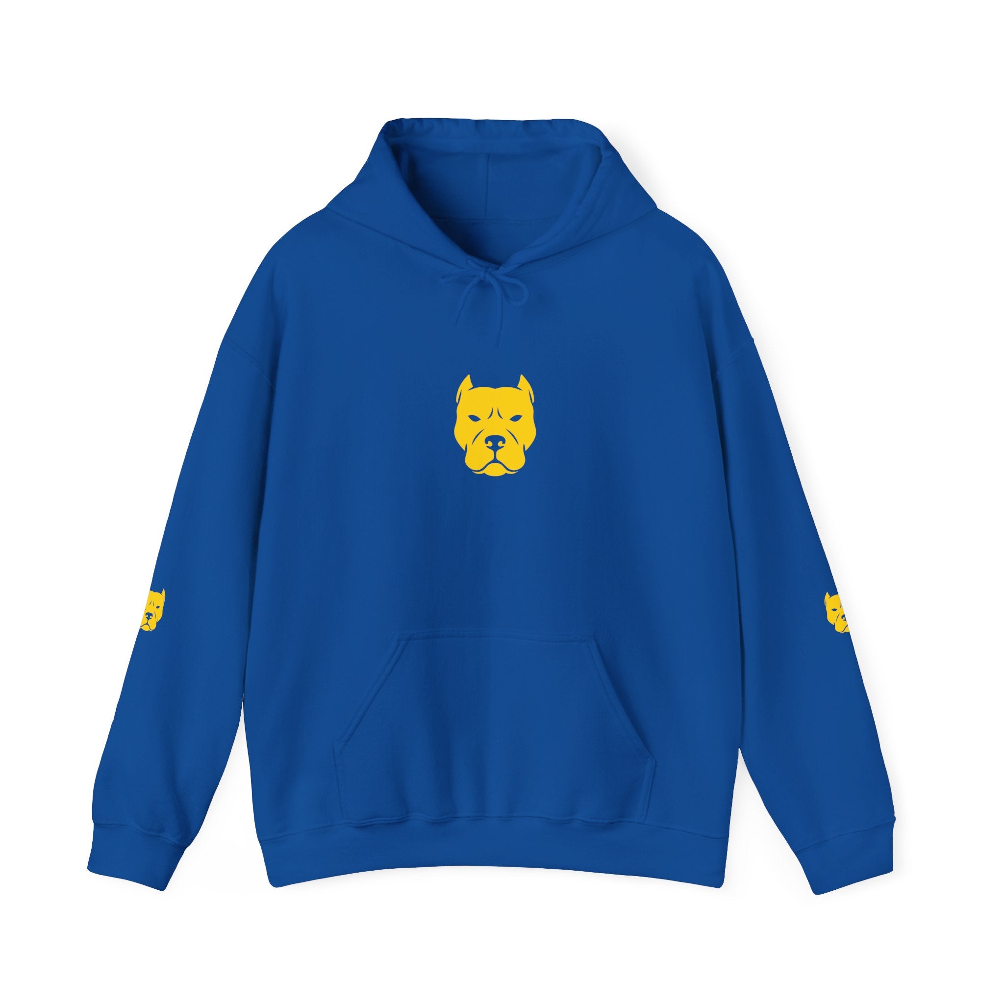 Yellow Boxer Dog Face Hoodie — Minimalist Pet Lover Pullover
