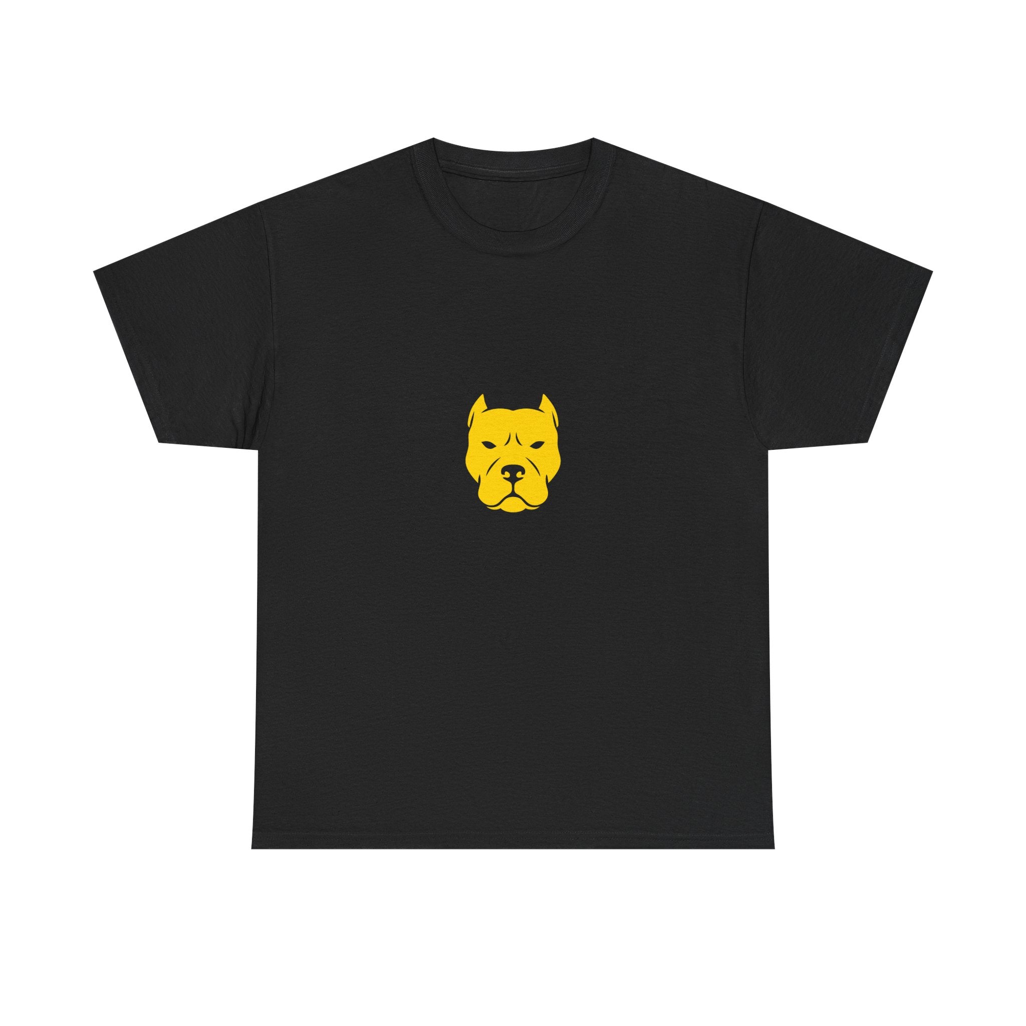 Pit Bull Face Tee — Minimal Gold Dog Graphic T-Shirt