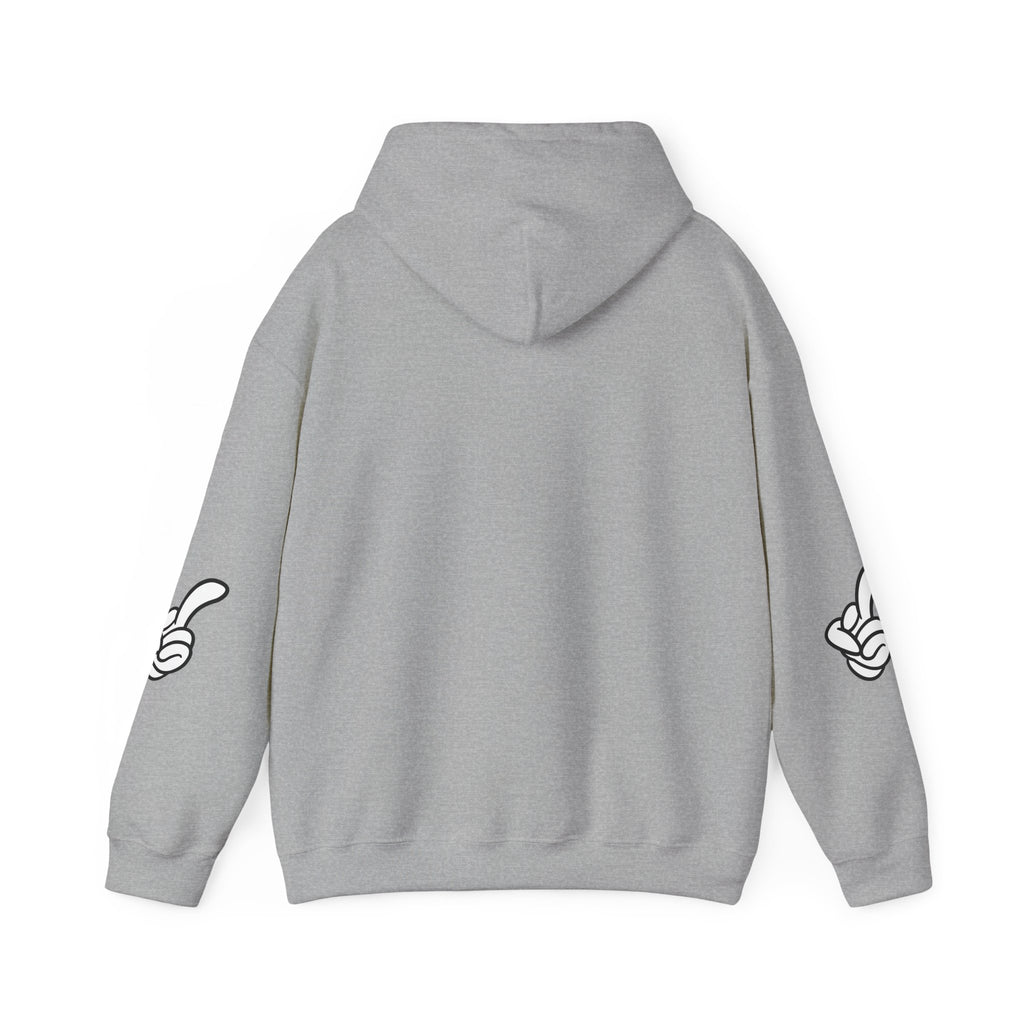 Middle Finger Hoodie – Minimal Cartoon Finger Graphic Pullover