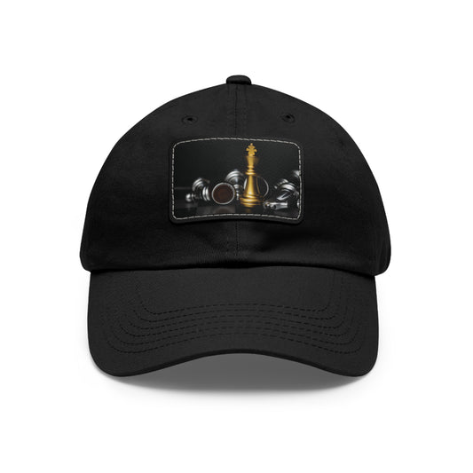 Chess Dad Hat with Leather Patch - Stylish Cap for Game Lovers