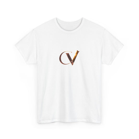 CV Monogram Tee — Minimal Gold Initial T-Shirt