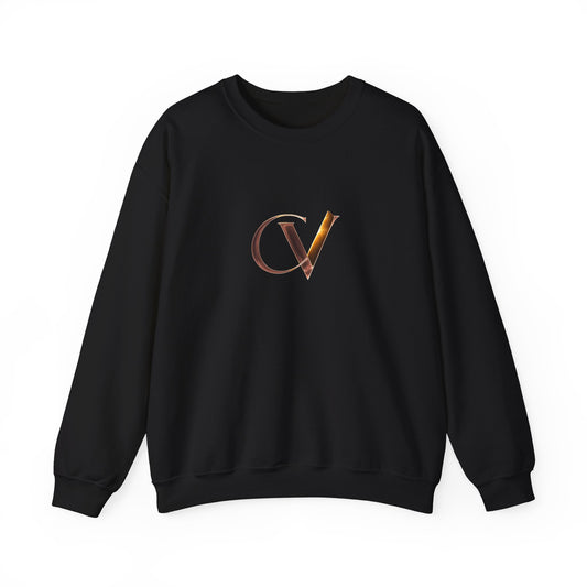 Minimalist CV Monogram Crewneck Sweatshirt — Elegant Initial Logo Pullover