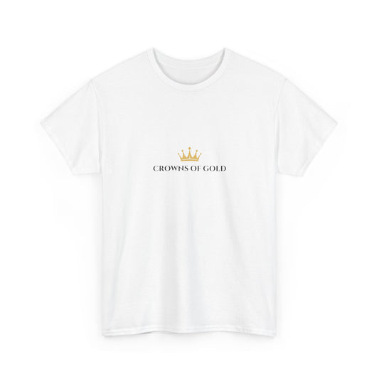 Crown of Gold Minimalist Tee — Small Gold Crown Graphic