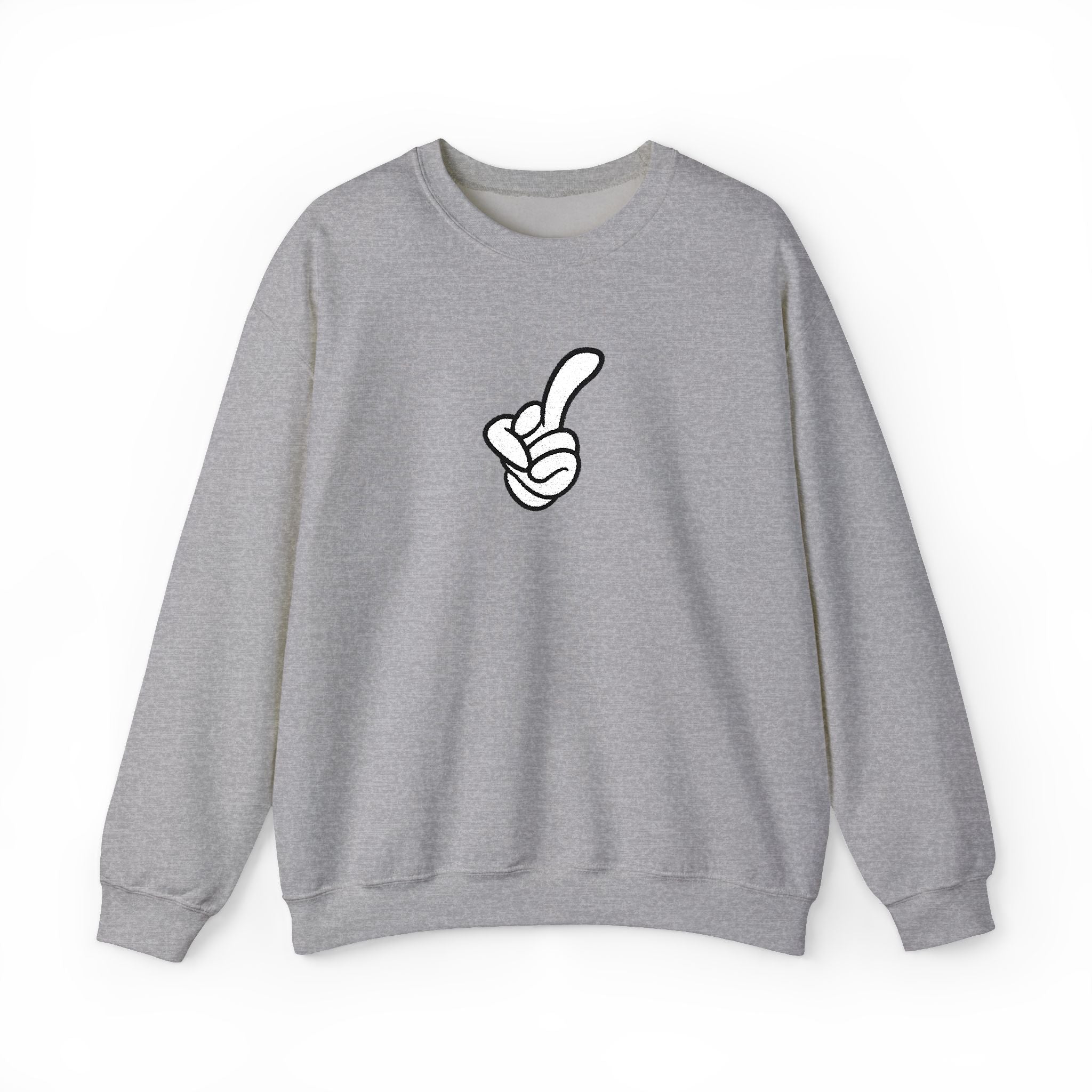 Middle Finger Embroidered Minimalist Crewneck Sweatshirt
