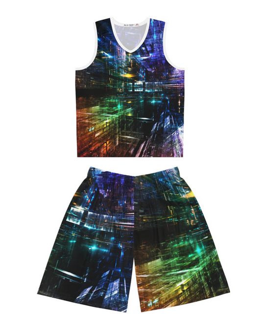 3D Lights Graphic Basketball Jersey & Shorts Bundle