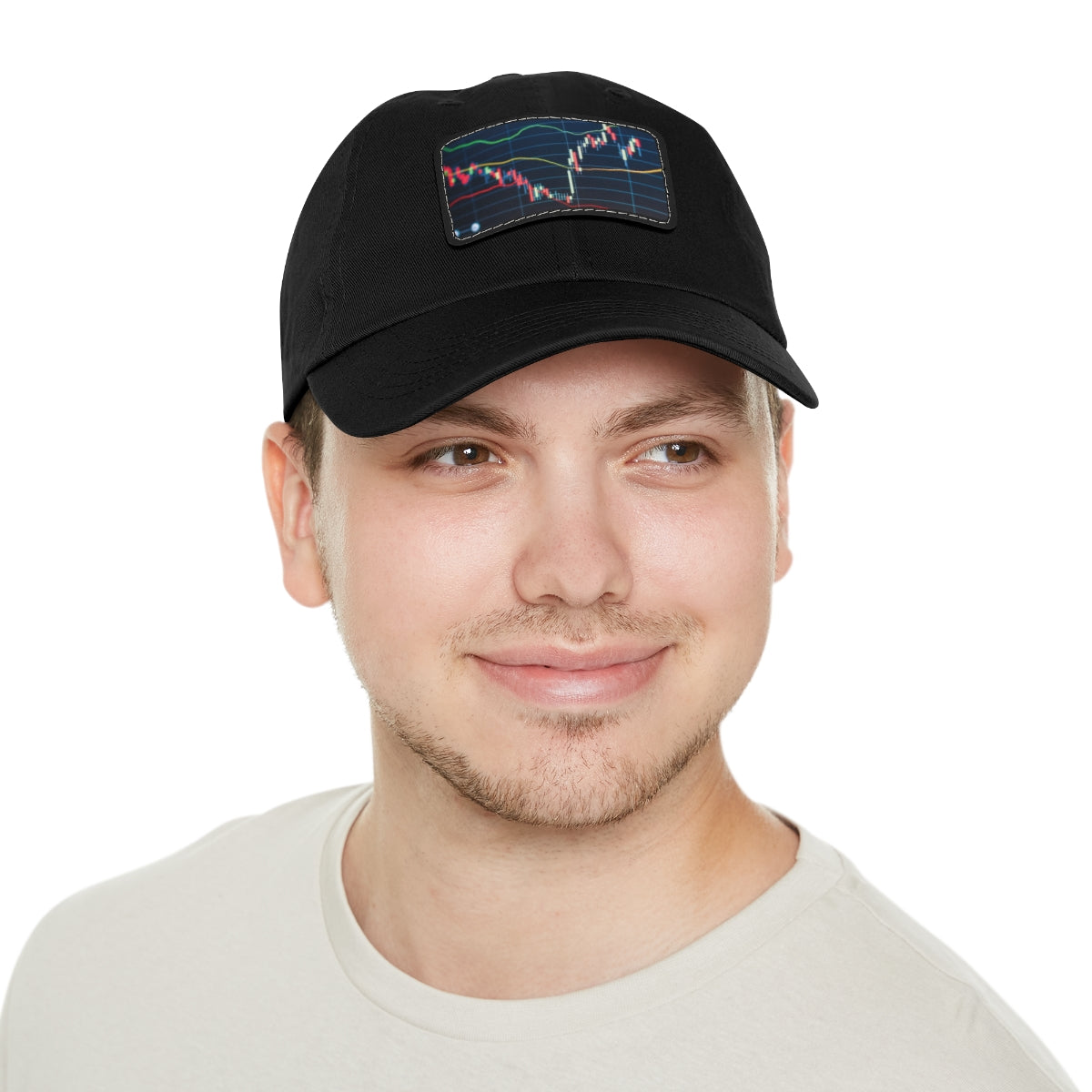 Stock Market Dad Hat with Leather Patch (Rectangle)